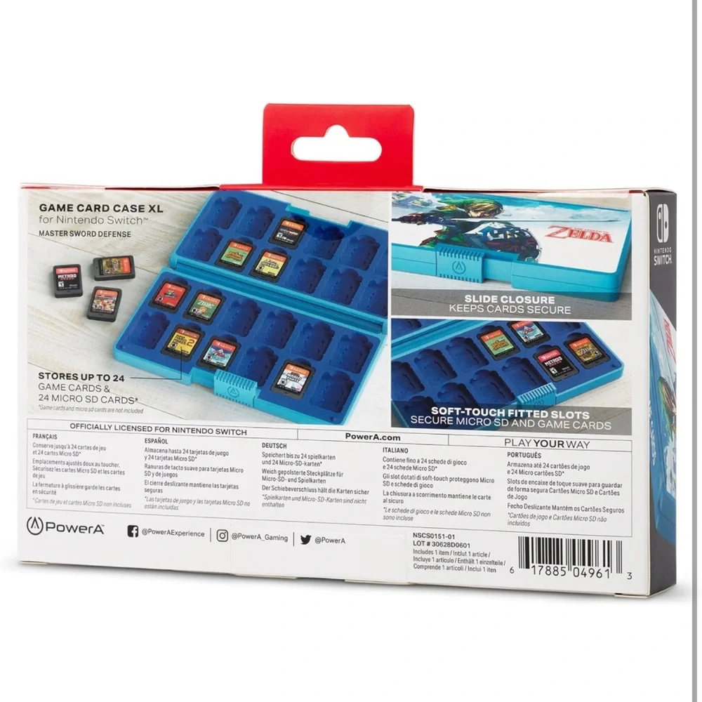 PowerA Game Card Case XL for Nintendo Switch - Master Sword Defense